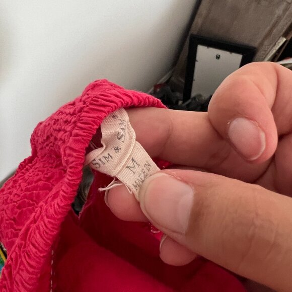 Sim & Sam PINK FLAME Blouse Top Size M - Picture 6 of 7